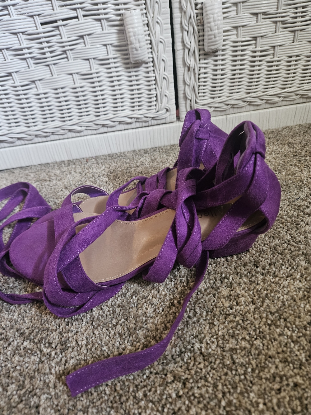 Purple Lace-Up Women's Sandals - Picture 4 of 4